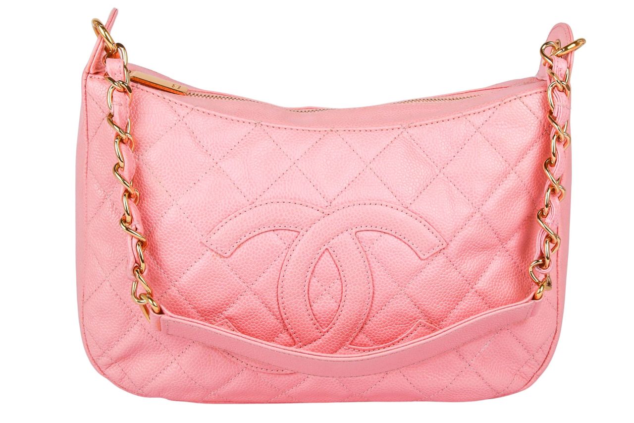 Chanel Schultertasche Kaviar Leder Babypink