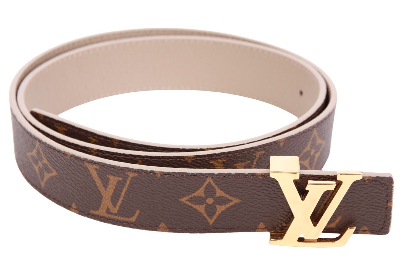 Louis Vuitton Gürtel Monogram Canvas / Leder Beige Gr. 85