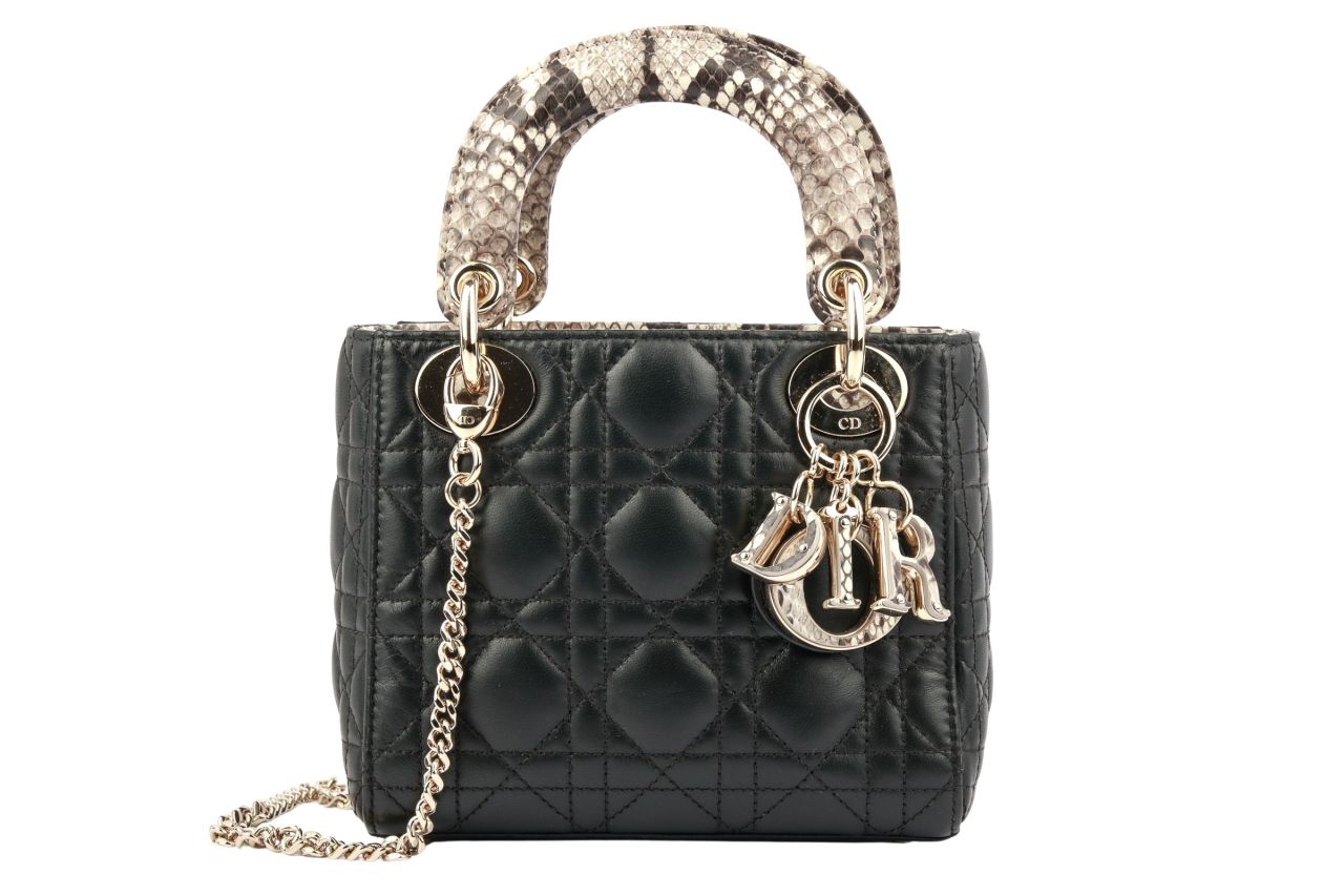 Dior Lady Dior Mini Schwarz / Schlangenleder