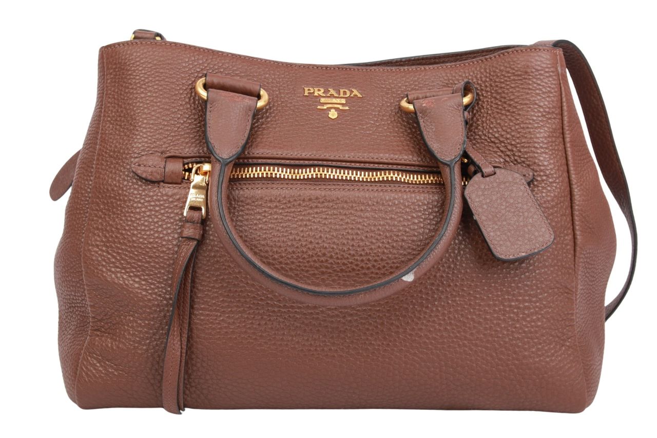 Prada Shopper Braun Leder