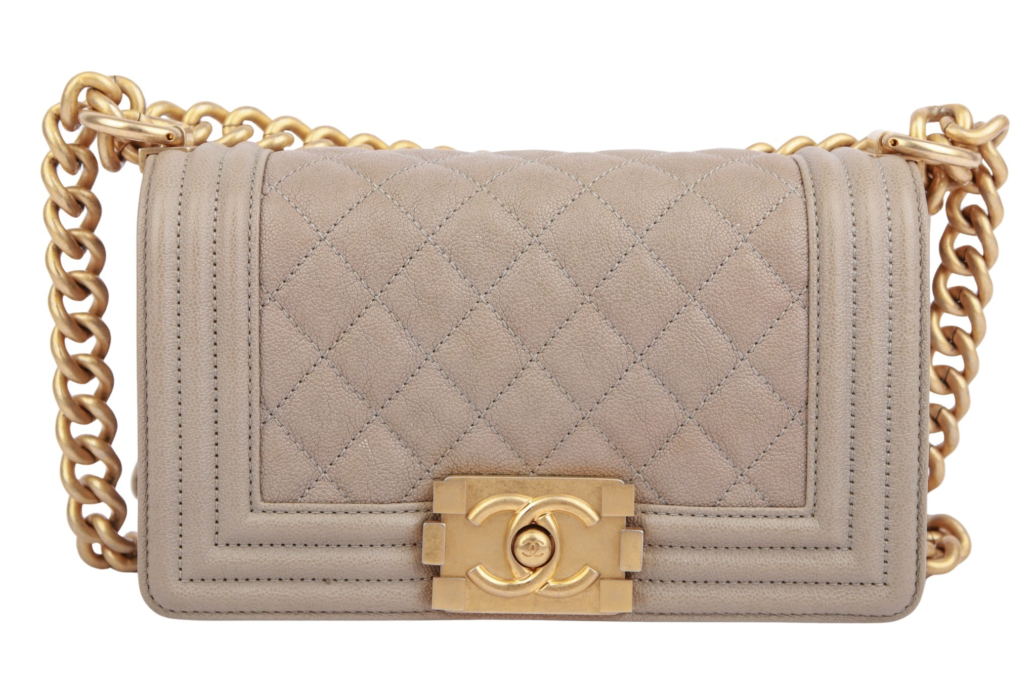 Chanel Boy Small Taupe Leder