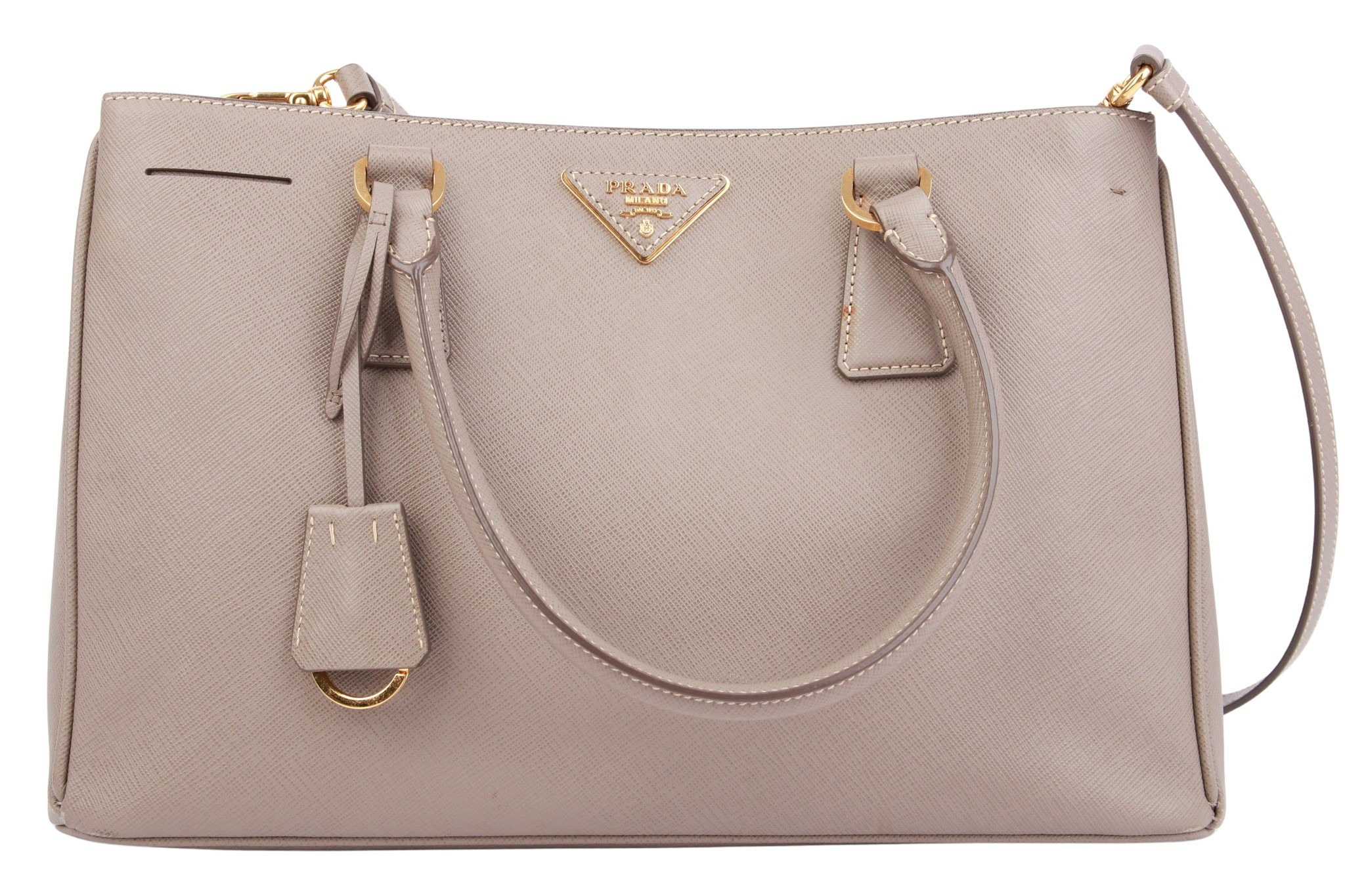 Prada Galleria Saffiano Small Grau