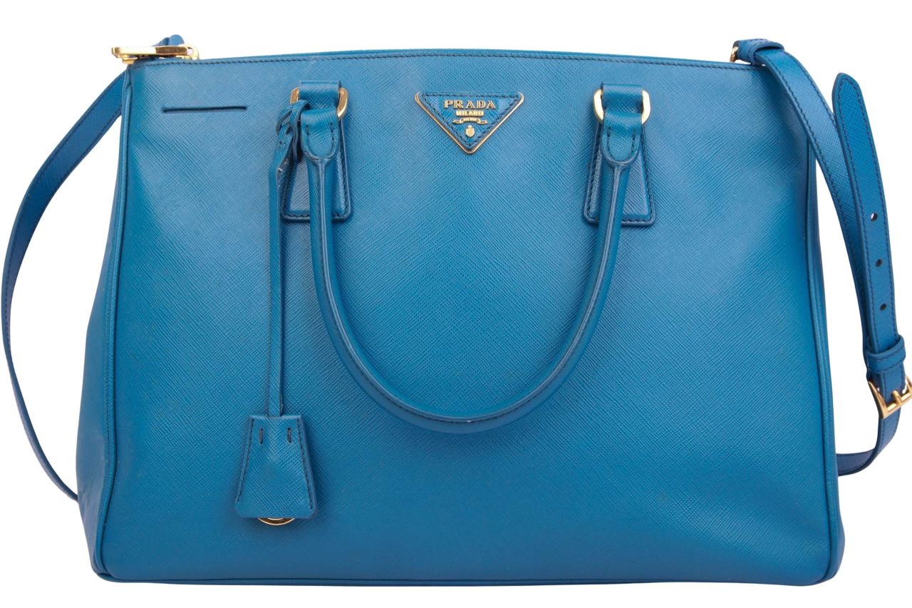 Prada Saffiano Galleria Shopper Blau