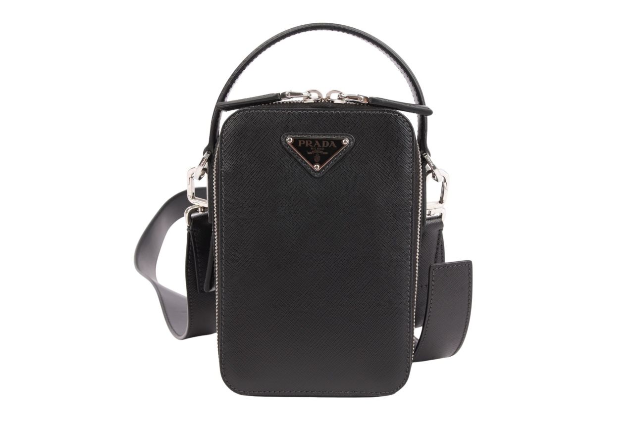 Prada Brique Tasche Saffiano Leder Schwarz