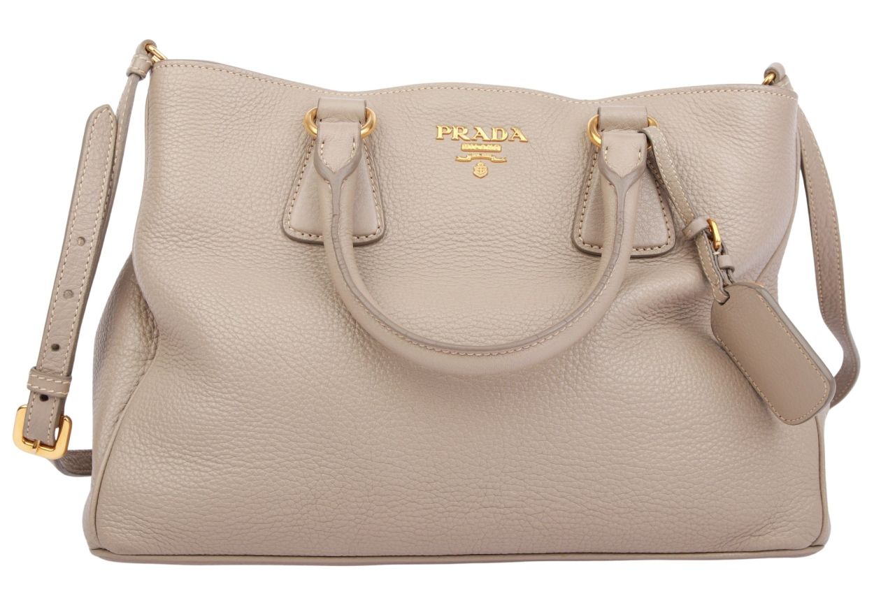 Prada Vitello Daino Shopper Grau