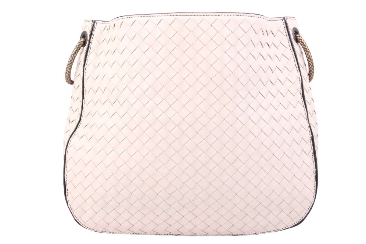 Bottega Veneta Loop Intrecciato Nappaleder Weiß | Luxussachen.com