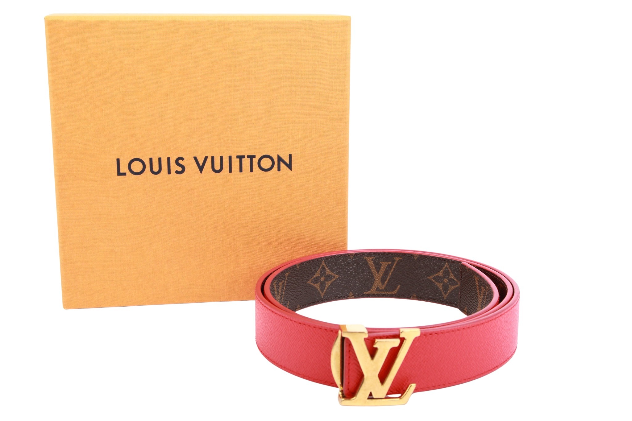 Louis Vuitton Gürtel Monogram Canvas / Rot Gr. 85