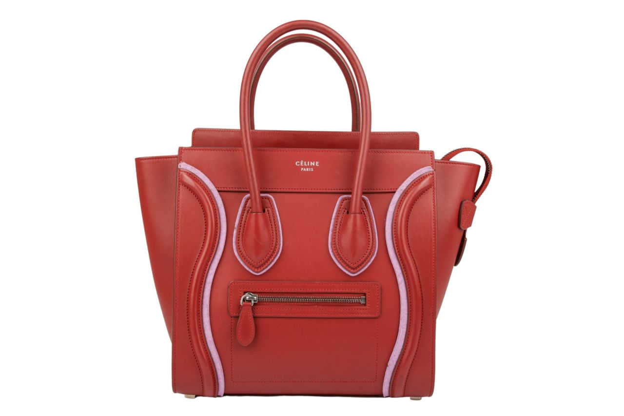 Céline Micro Luggage Handtasche Rot