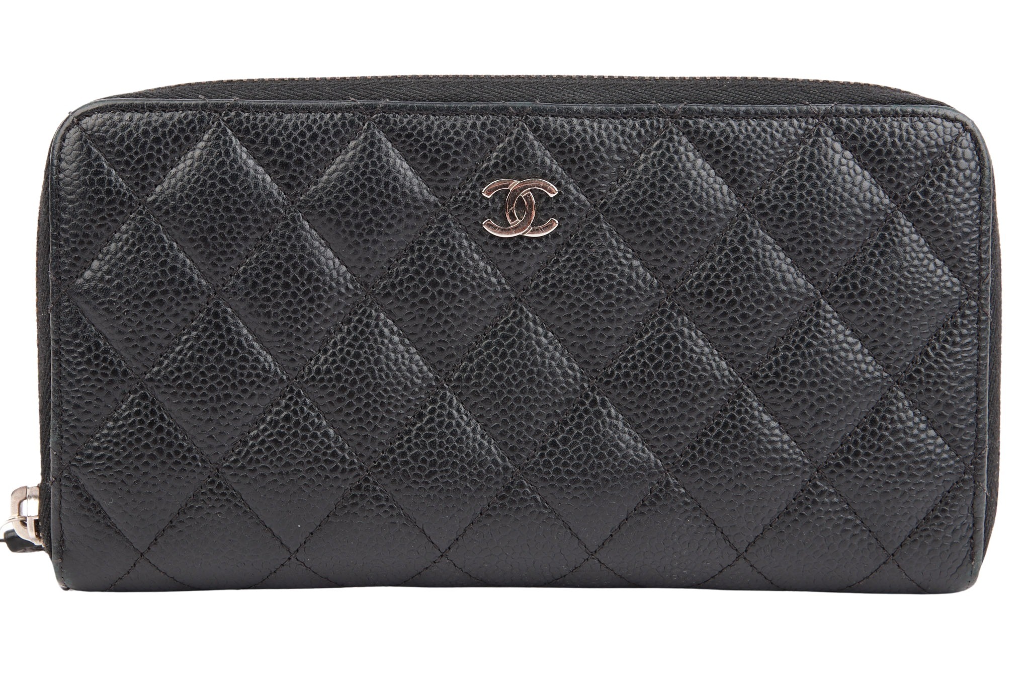 Chanel Portemonnaie Kaviarleder Schwarz