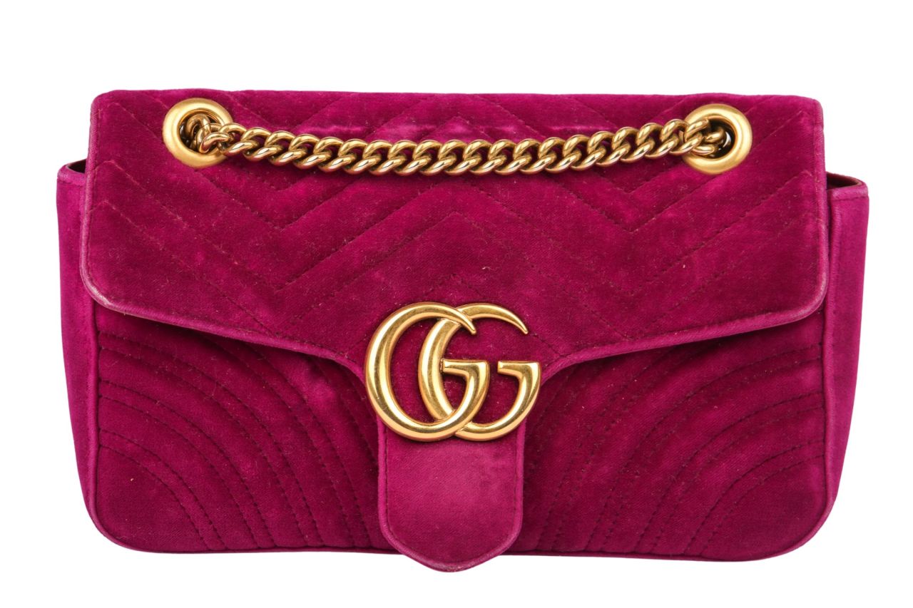 Gucci Marmont Crossbody Bag Velvet Violett