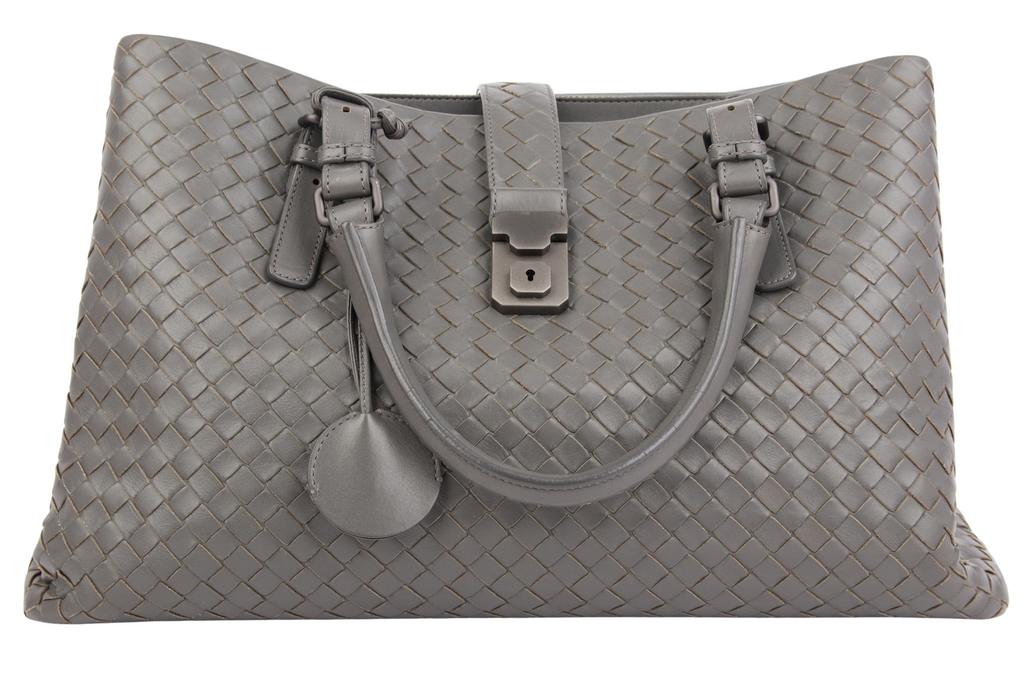 Bottega Veneta Intrecciato Roma Leder Grau
