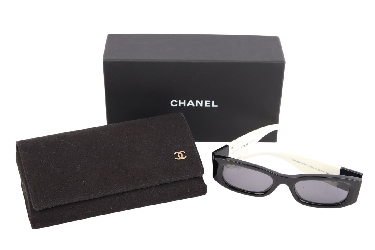 Chanel Sonnenbrille "5525" Schwarz-Weiß
