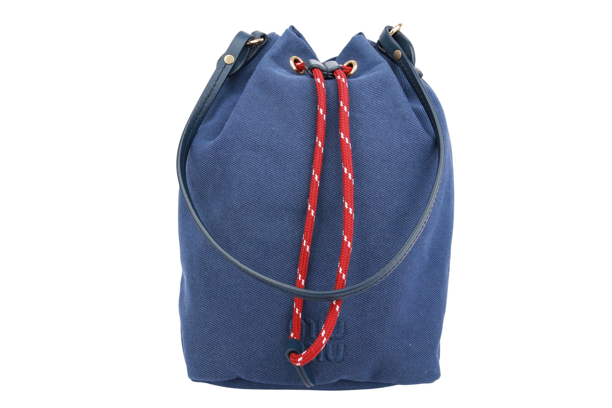 Miu Miu Bucket Bag Canvas Blau Mini