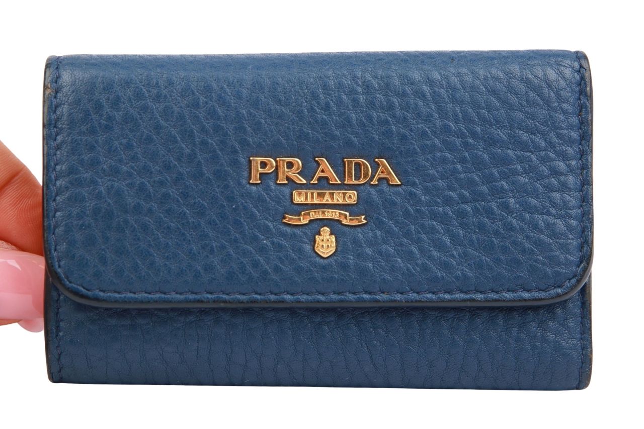 Prada Schlüsseletui Leder Blau