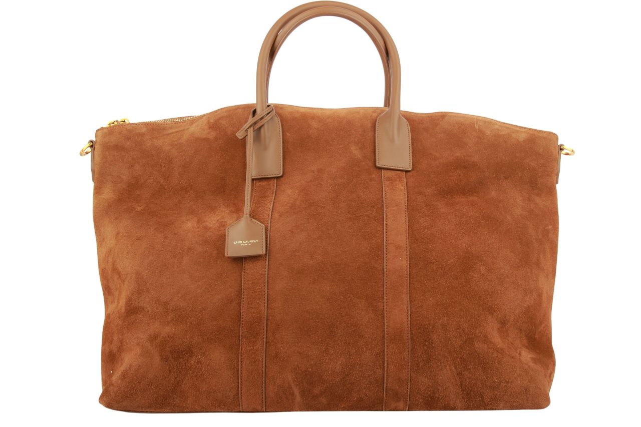 Saint Laurent Suede Tote Bag Wildleder Braun