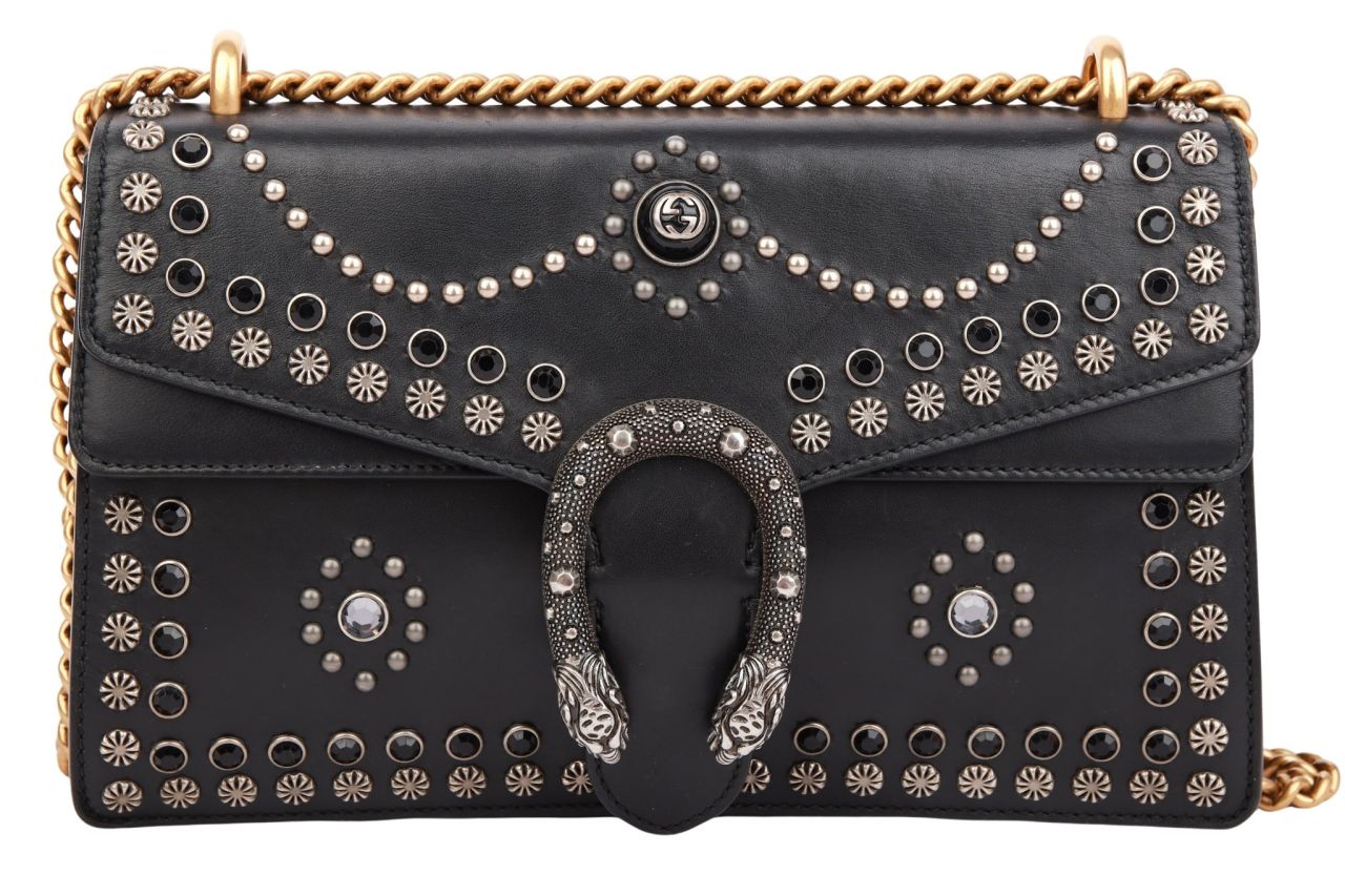 Gucci Dionysus Leder Schwarz Nieten