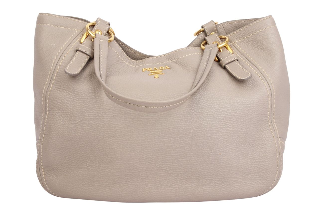 Prada Vitello Daino Leder Grau