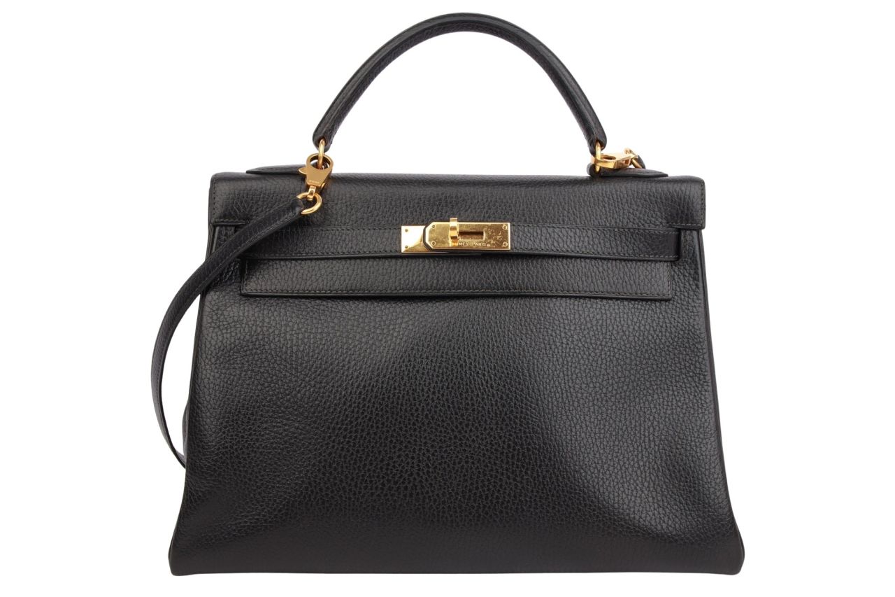 Hermès Kelly 32 Retourné Ardennes Noir
