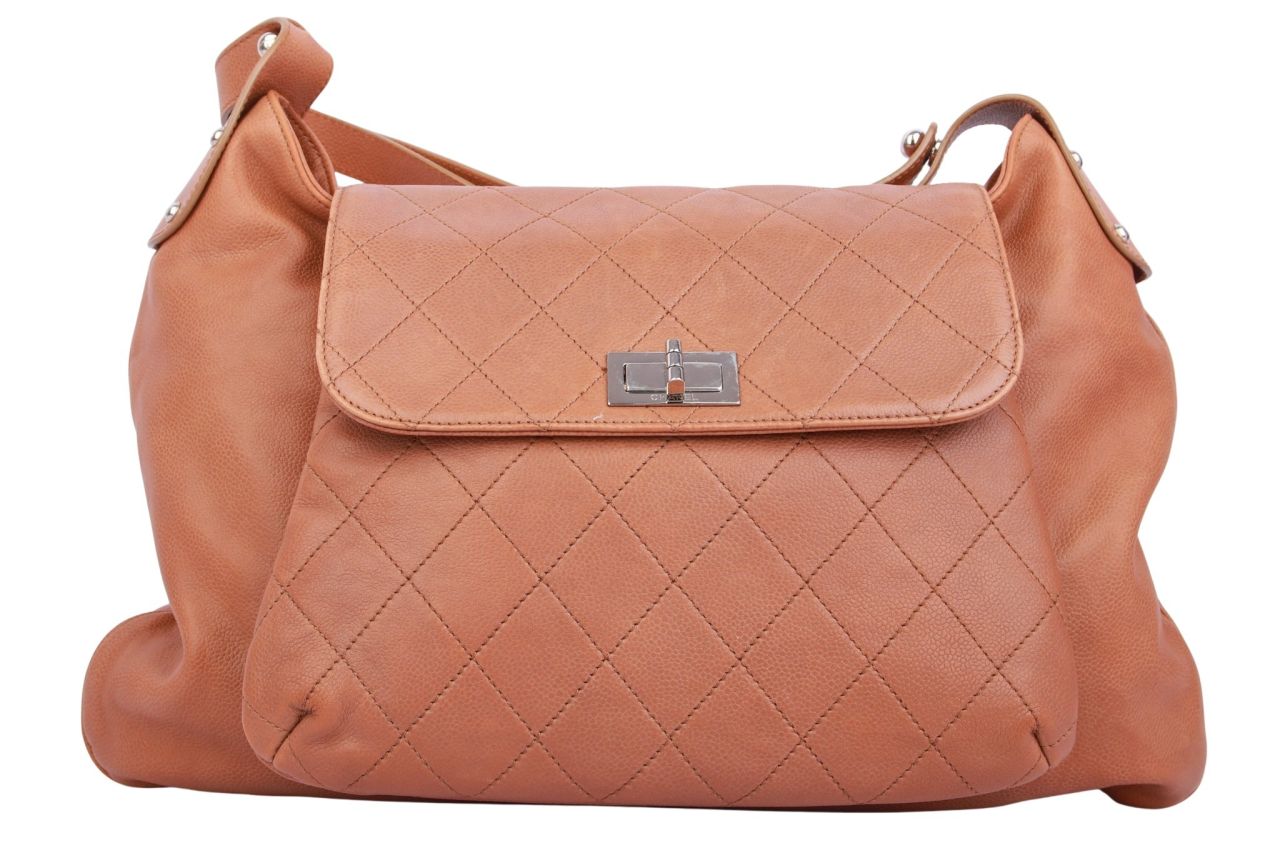 Chanel 2.55 Schultertasche Kaviarleder Caramel