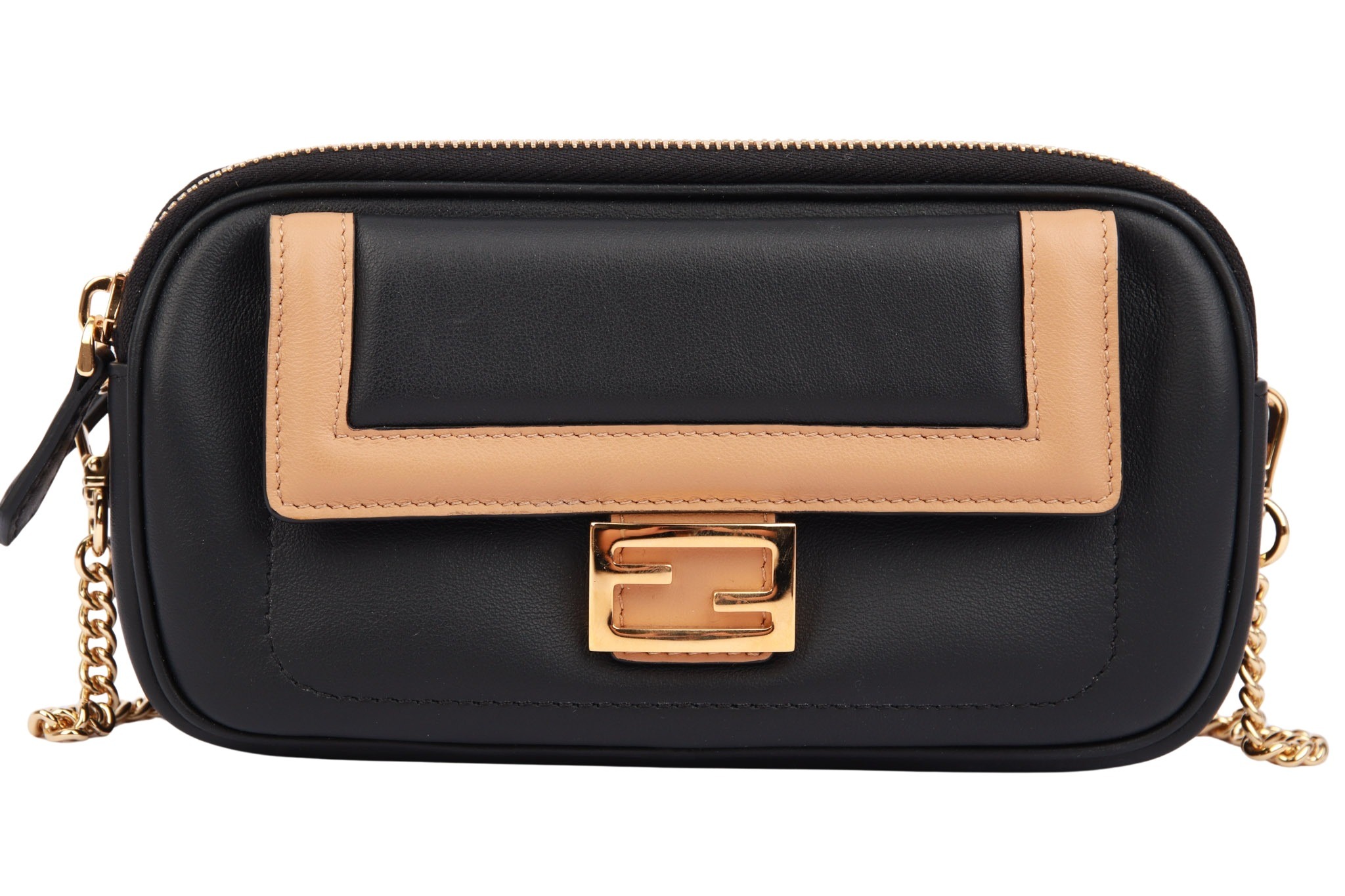 Fendi Easy Baguette Schwarz Leder