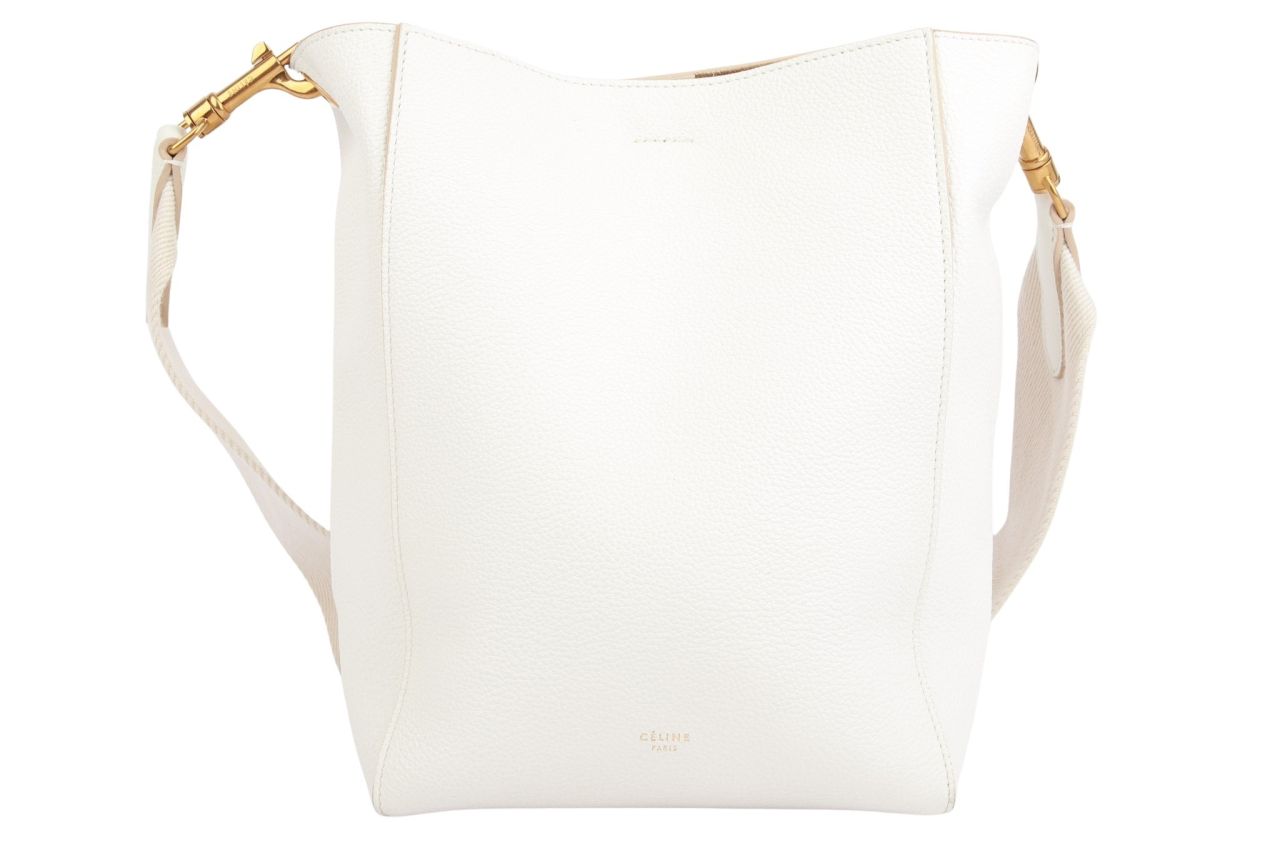 Céline Sangle Bucket Bag Small Creme