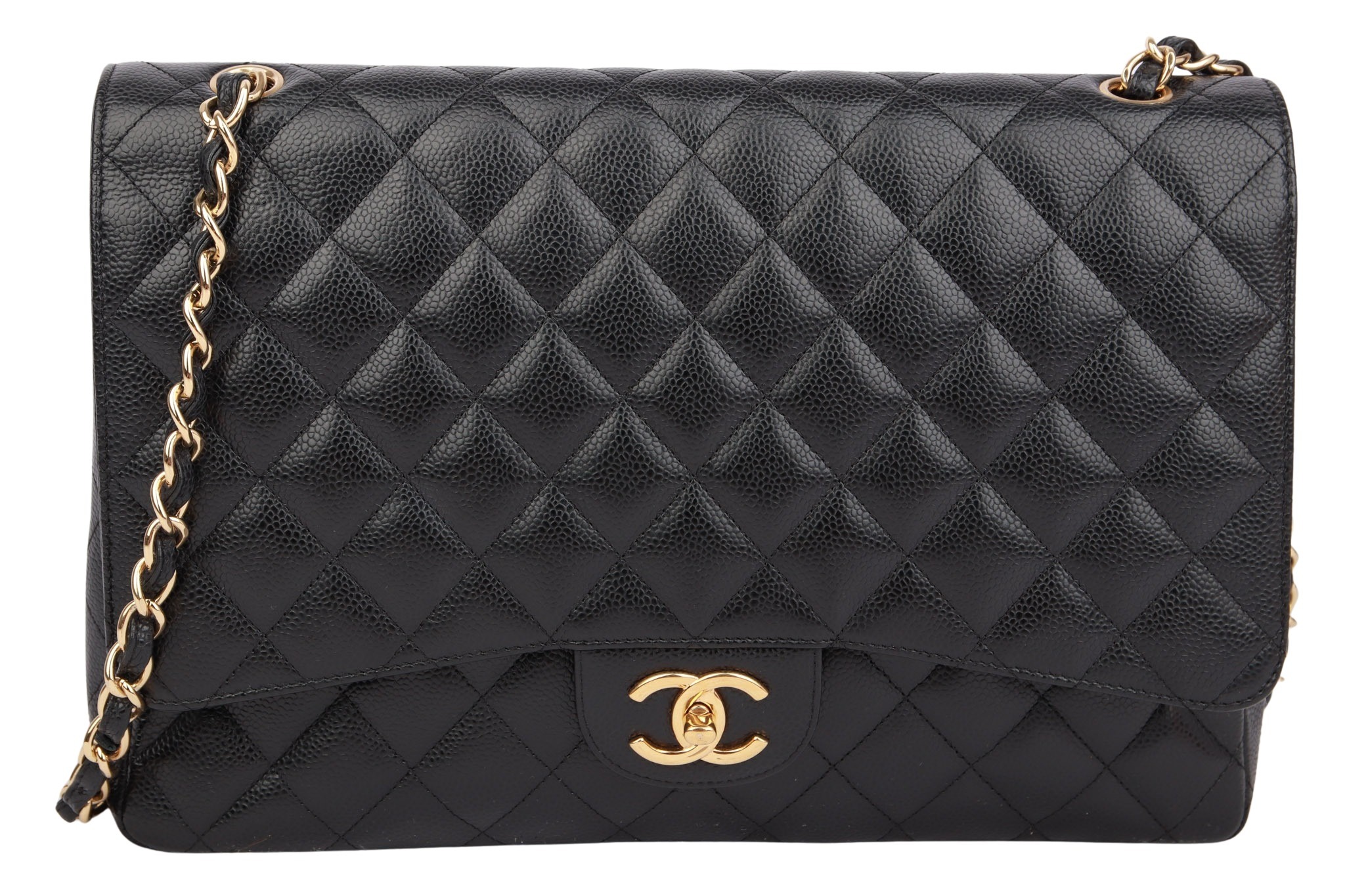 Chanel Maxi Double Flap Bag Caviar Leder Schwarz
