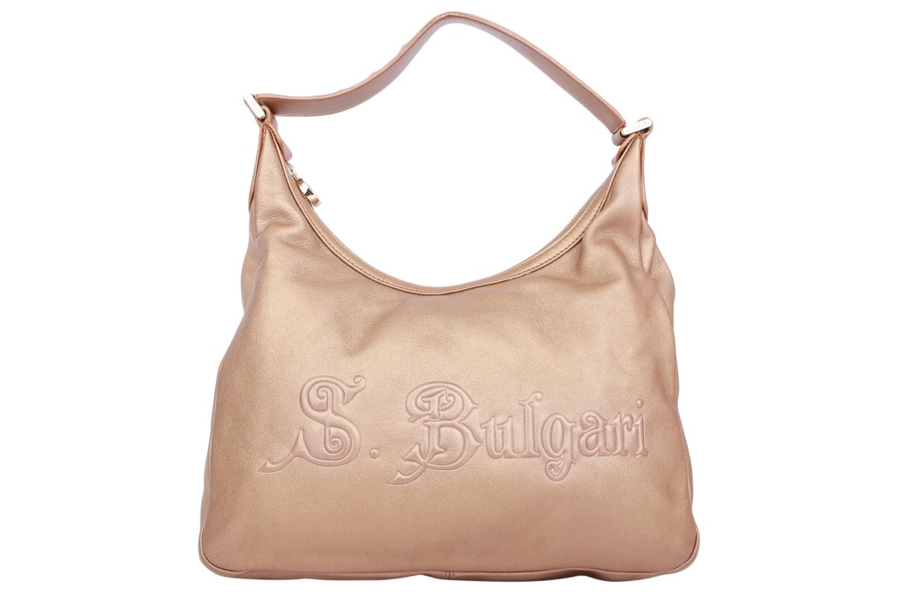 Bulgari Schultertasche Gold Leder