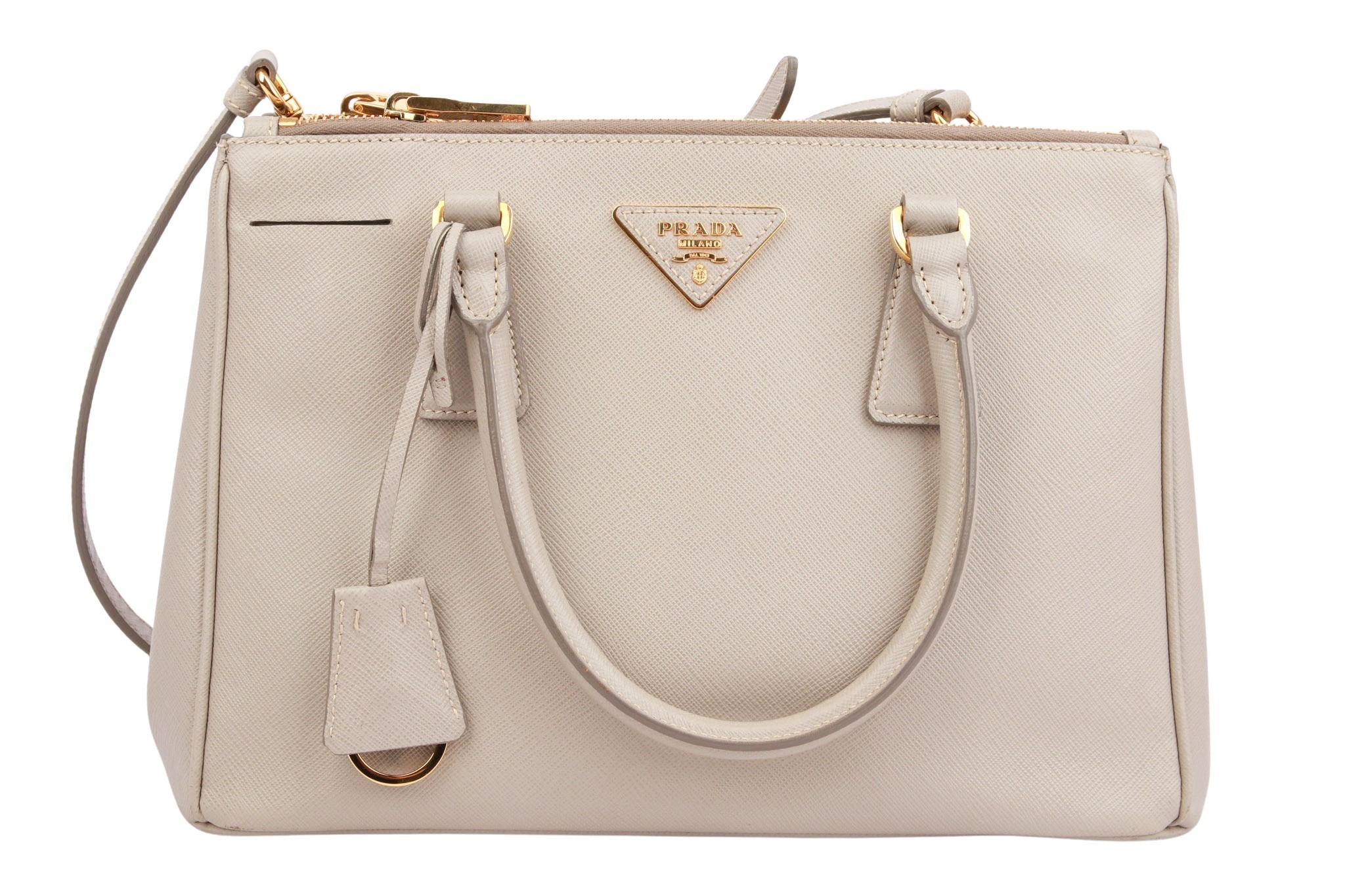 Prada Galleria Saffiano Small Grau