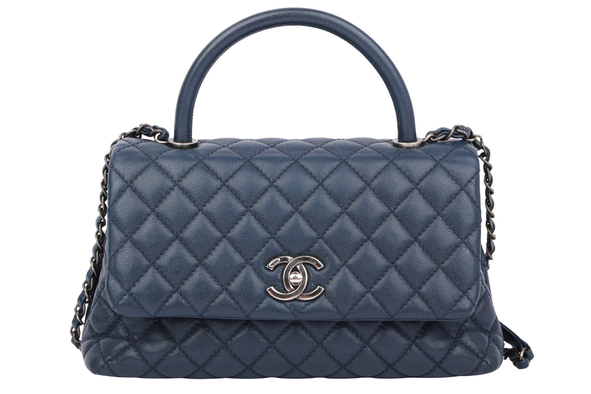 Chanel Coco Top Handle Kaviarleder Navy