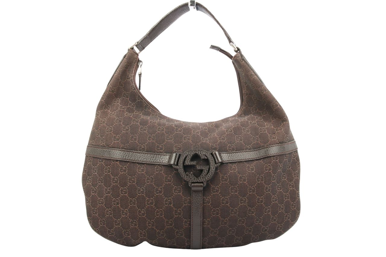 Gucci GG Monogram Hobo Bag Dunkelbraun
