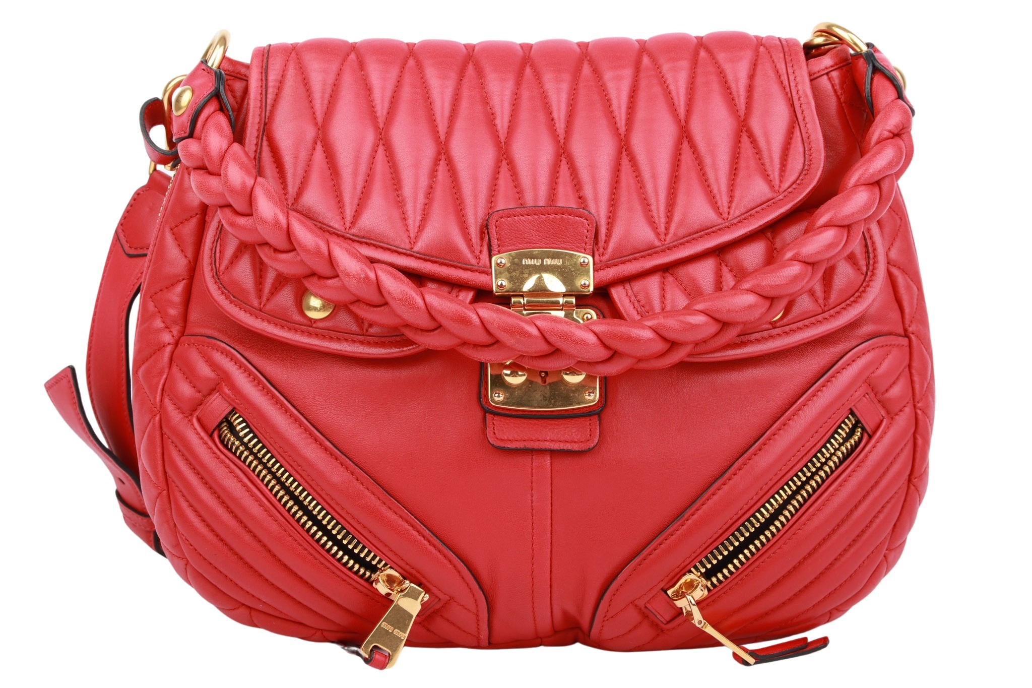 Miu Miu Rosso Matelassé Handtasche Rot