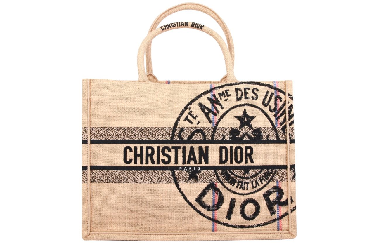Dior Mittelgroße Book Tote Jute / Canvas
