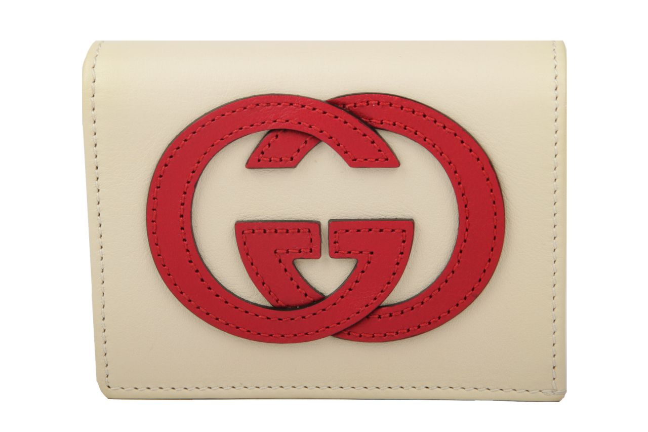 Gucci Interlocking GG Portemonnaie Creme/Rot
