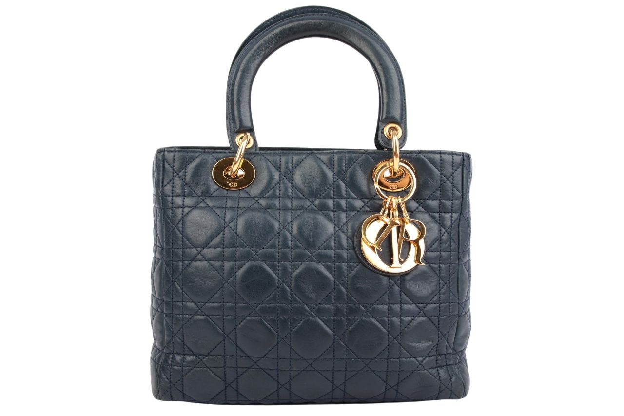 Dior Lady Dior Small Leder Blau
