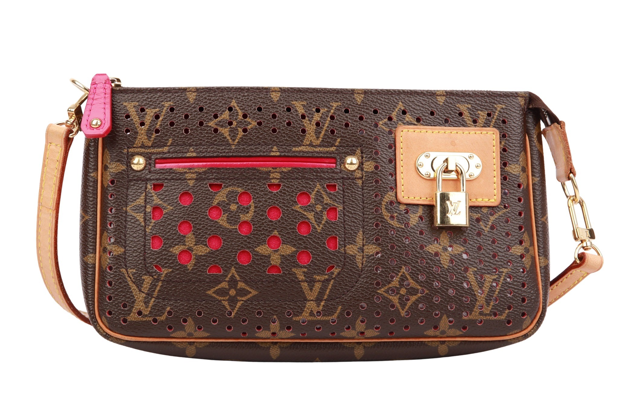 Louis Vuitton Limited Edition Monogram Perforated Pochette Fuchsia