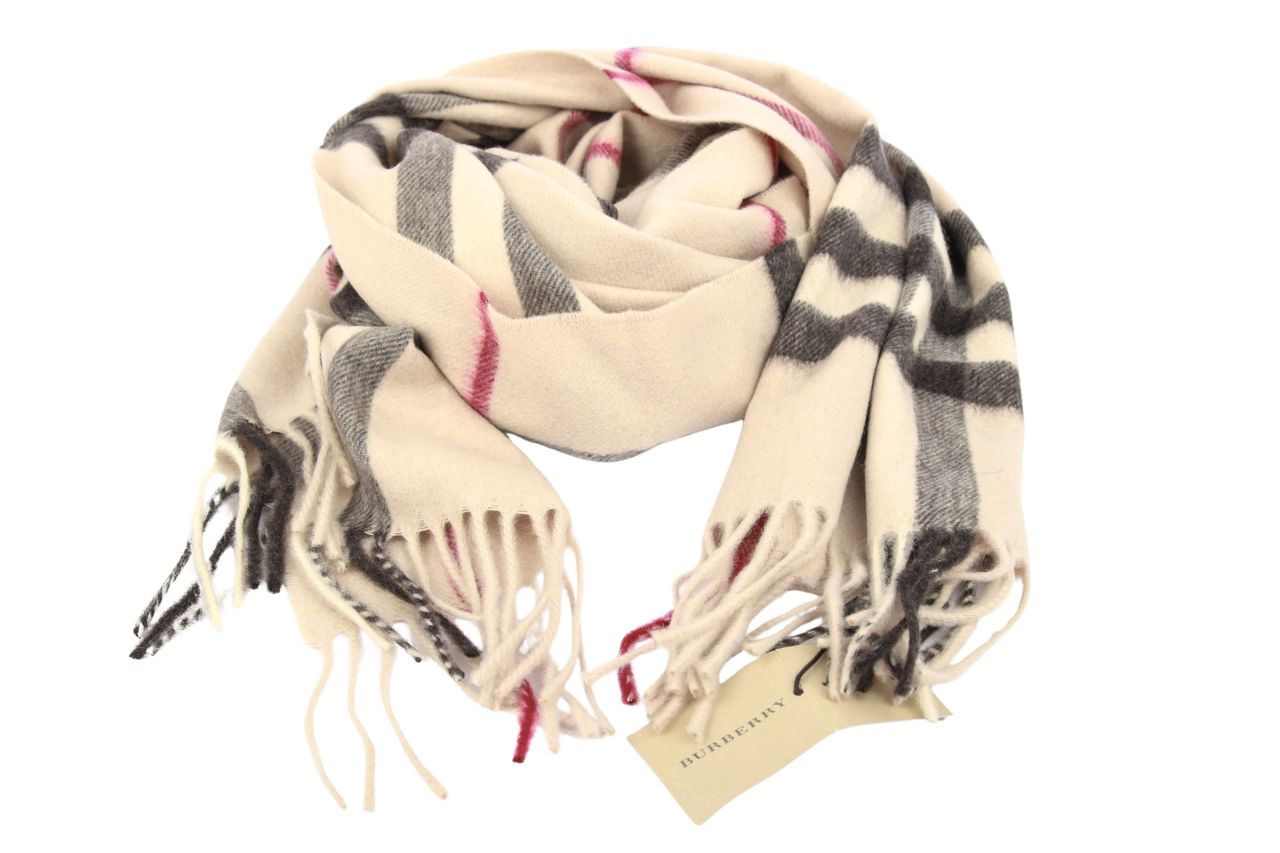 Burberry Schal Nova Check Kaschmir Hellbeige