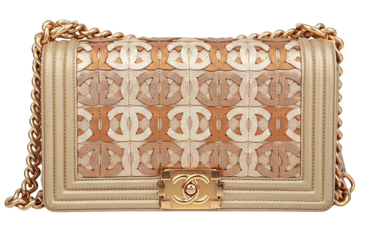 Chanel Boy Bag Medium Gold Metallic