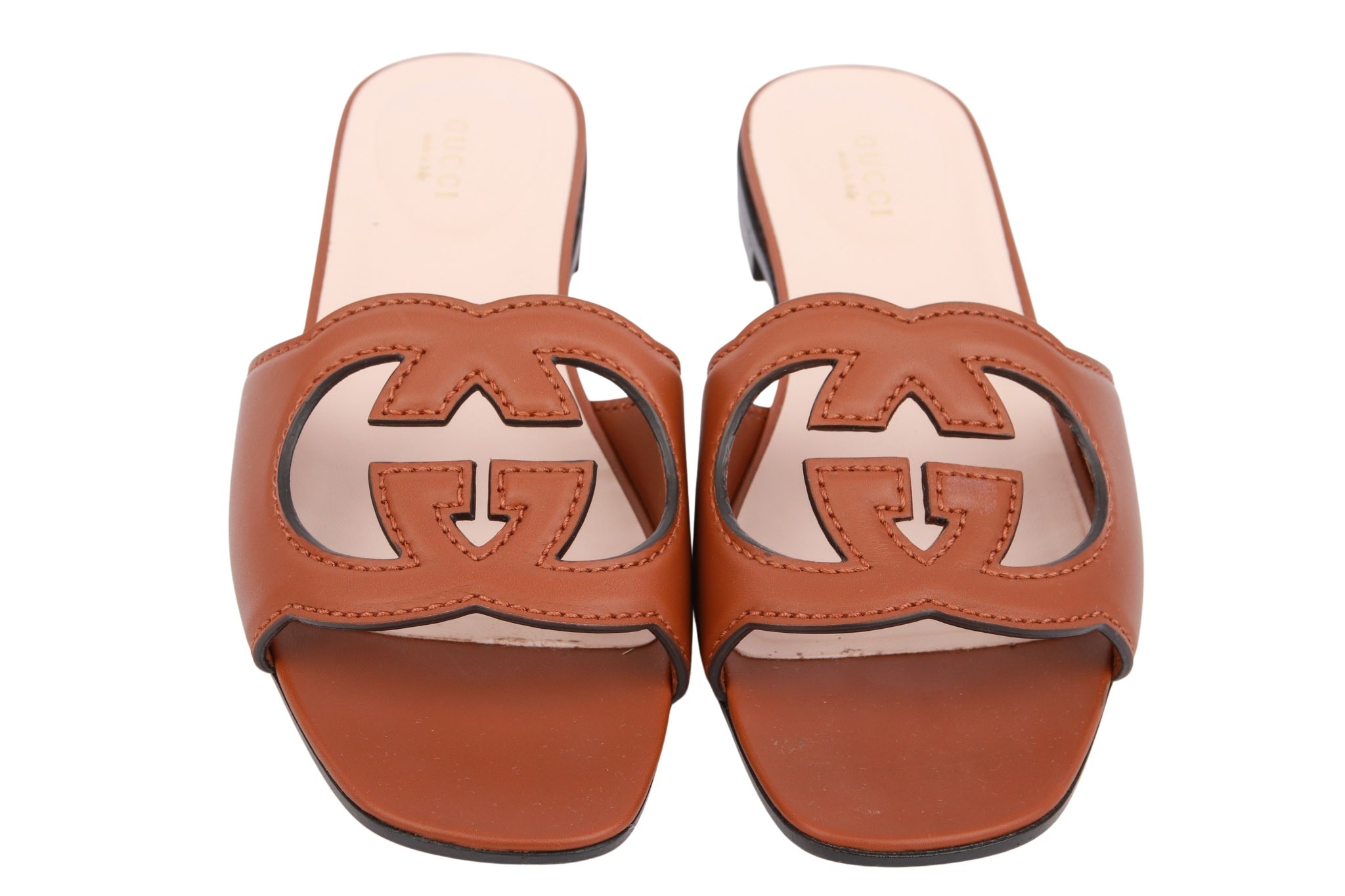Gucci Slipper Sandalen Cognac Gr. 38
