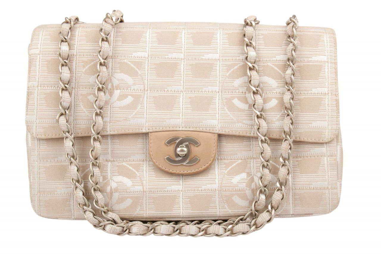 Chanel Single Flap Bag New Travel Line Beige