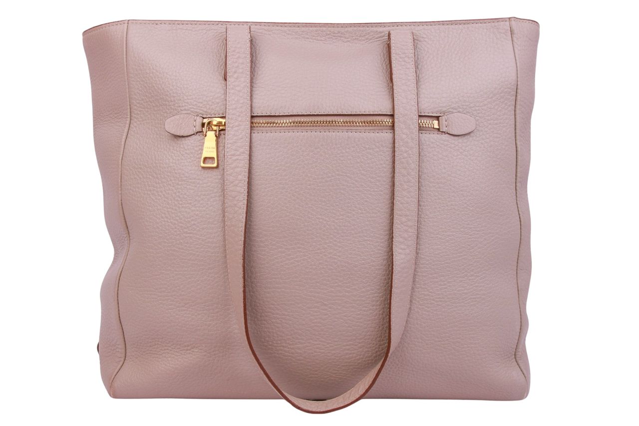 Prada Vitello Daino Shopper Grau