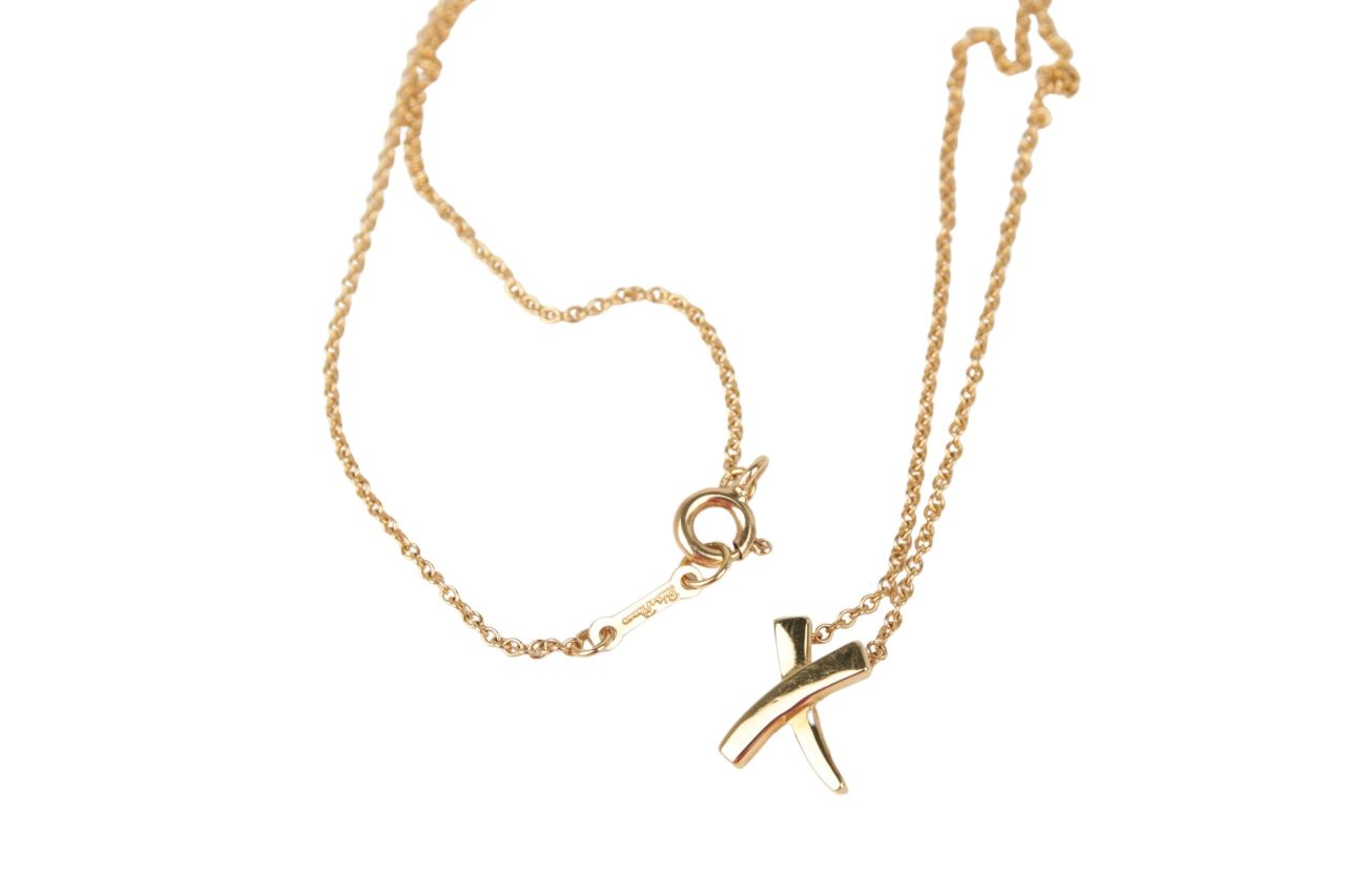 Tiffany & Co. Paloma Picasso "Kleines X" Halskette 18K Gold