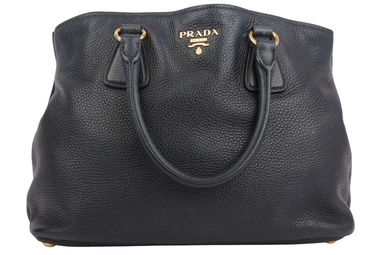Prada Shopper Leder Schwarz