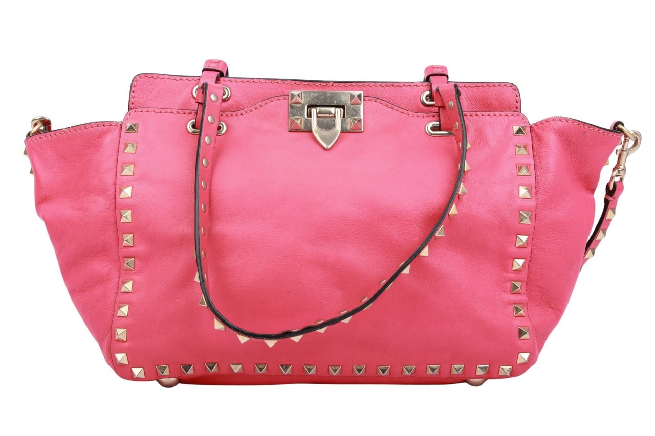 Valentino Garavani Rockstud Bag Small Fuchsia