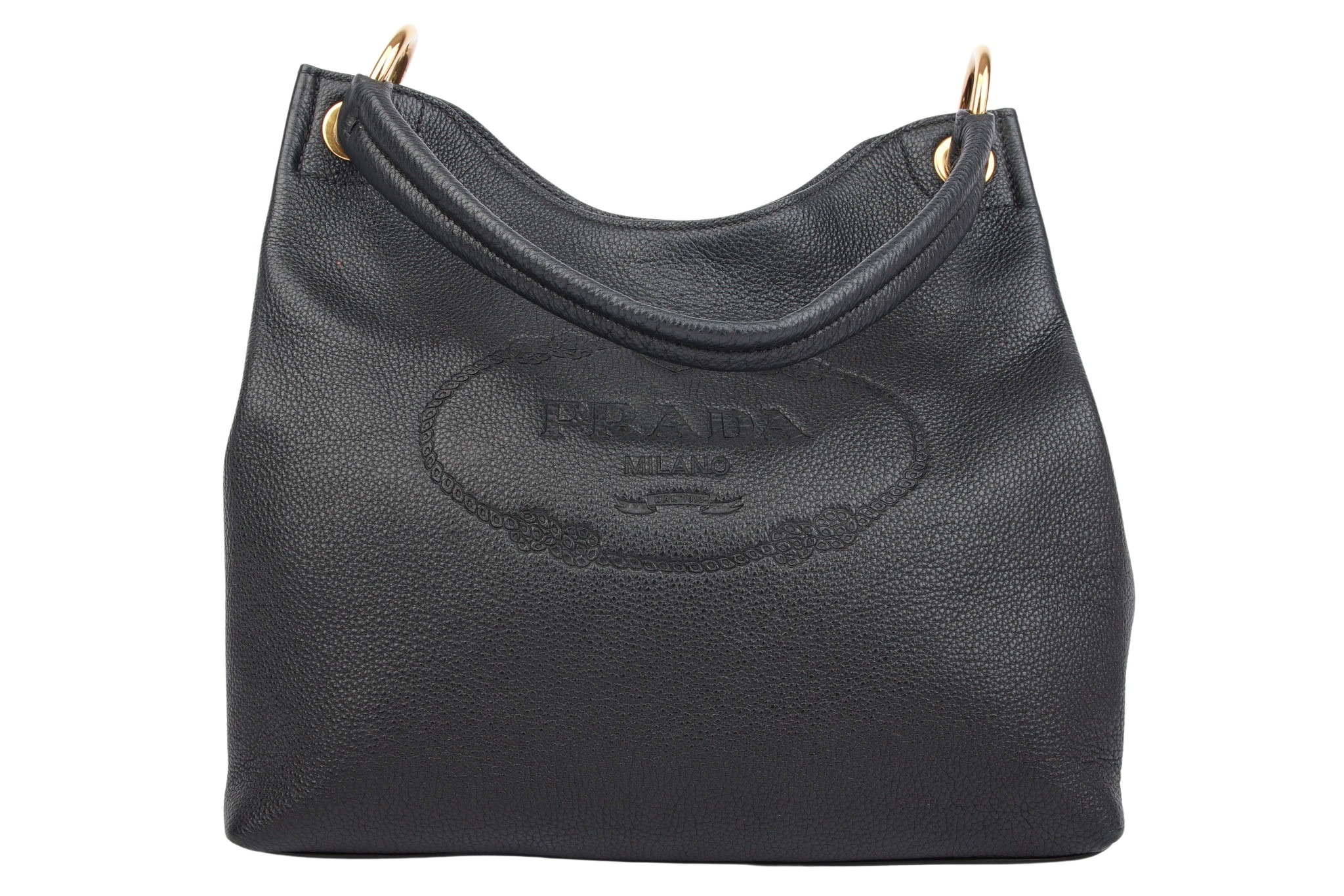 Prada Vitello Daino Tote Schwarz