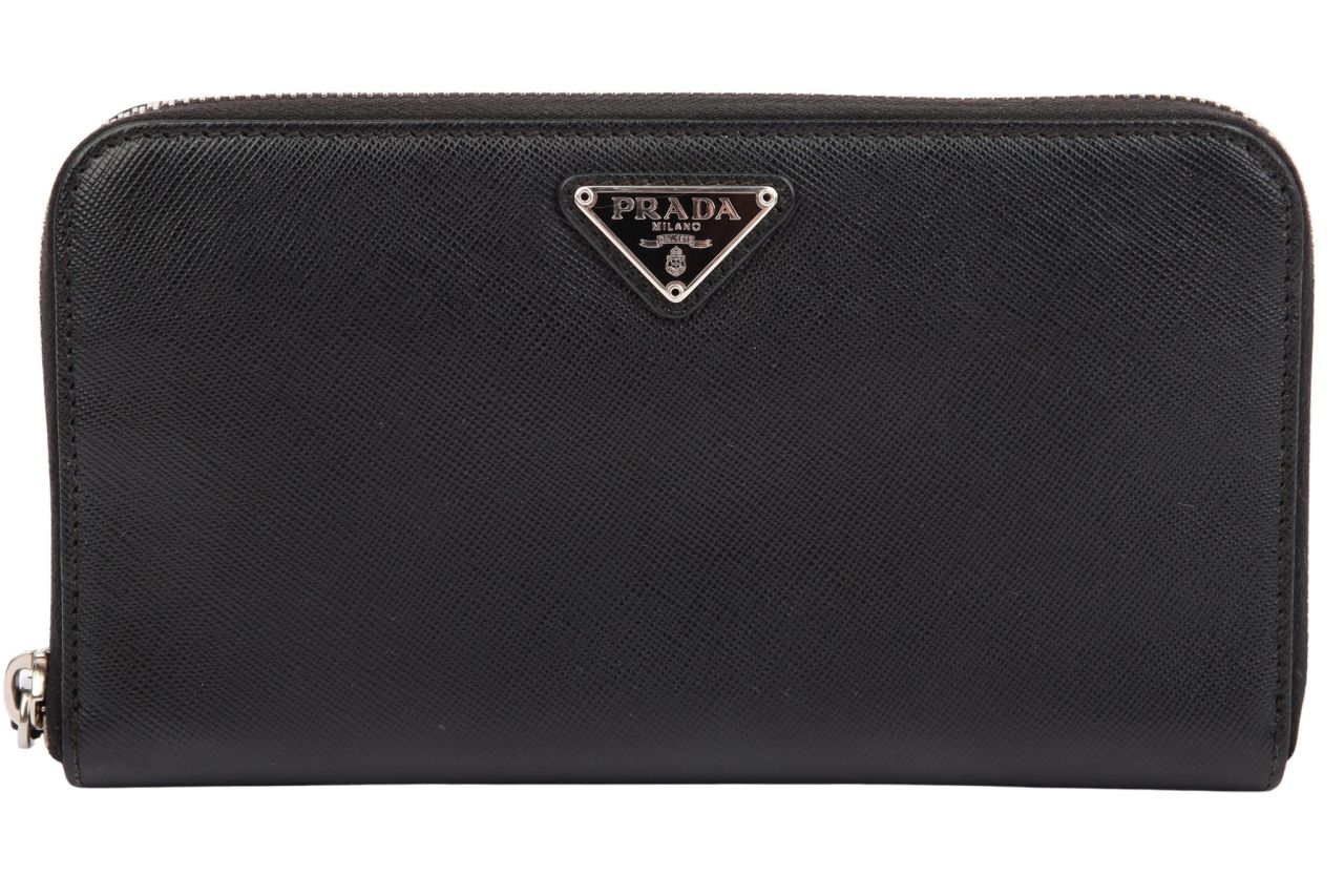 Prada Portemonnaie Saffiano Leder Schwarz