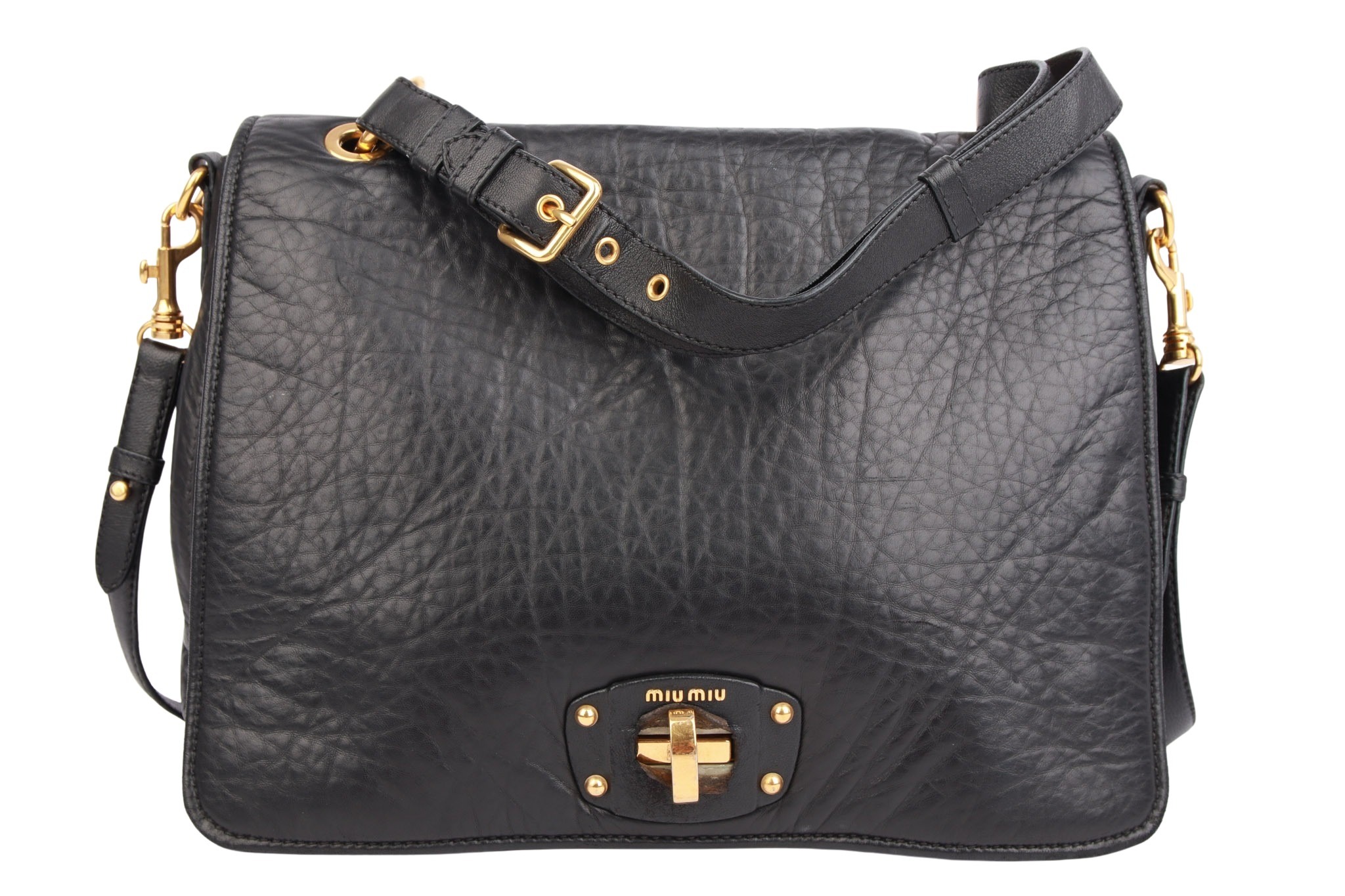 Miu Miu Pattina Bag Leder Schwarz