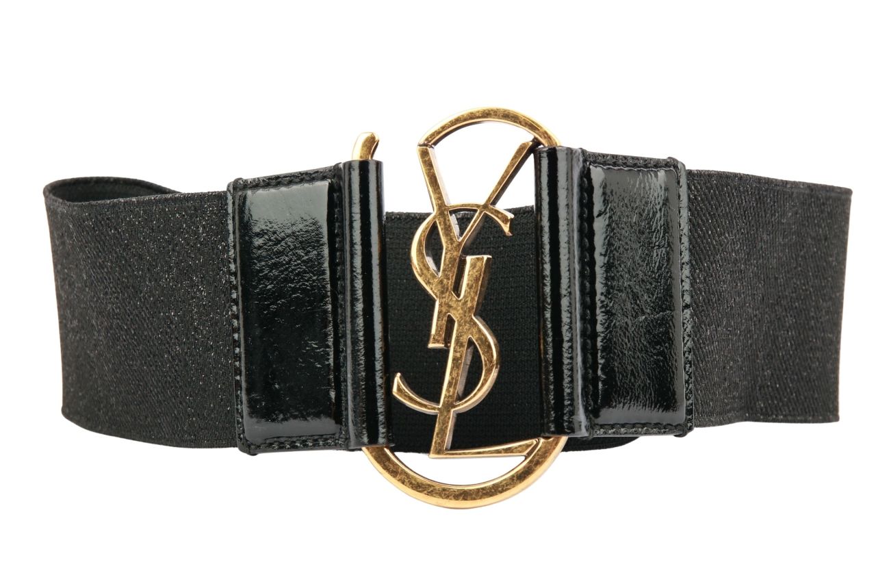 Yves Saint Laurent Vintage Taillengürtel Schwarz Glitzer