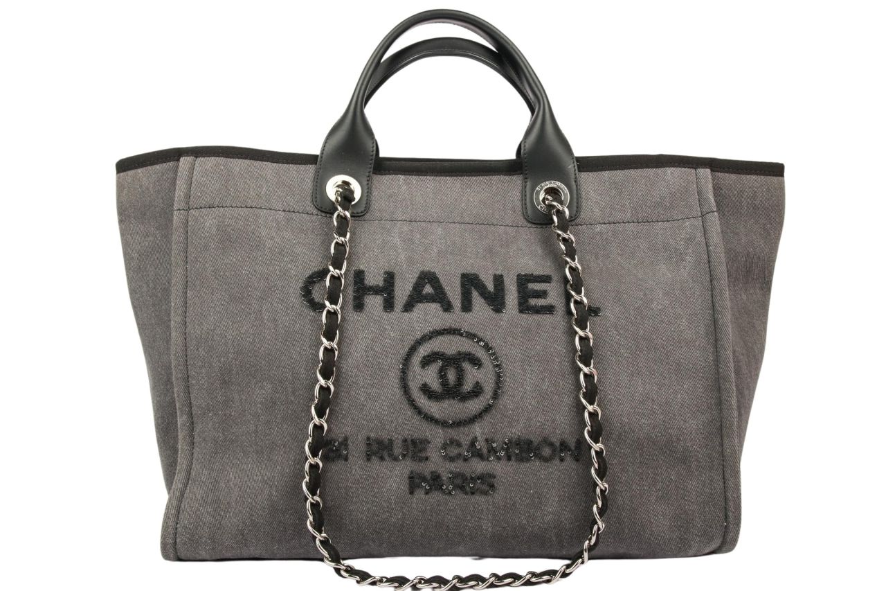 Chanel Deauville Bag Small Anthrazit