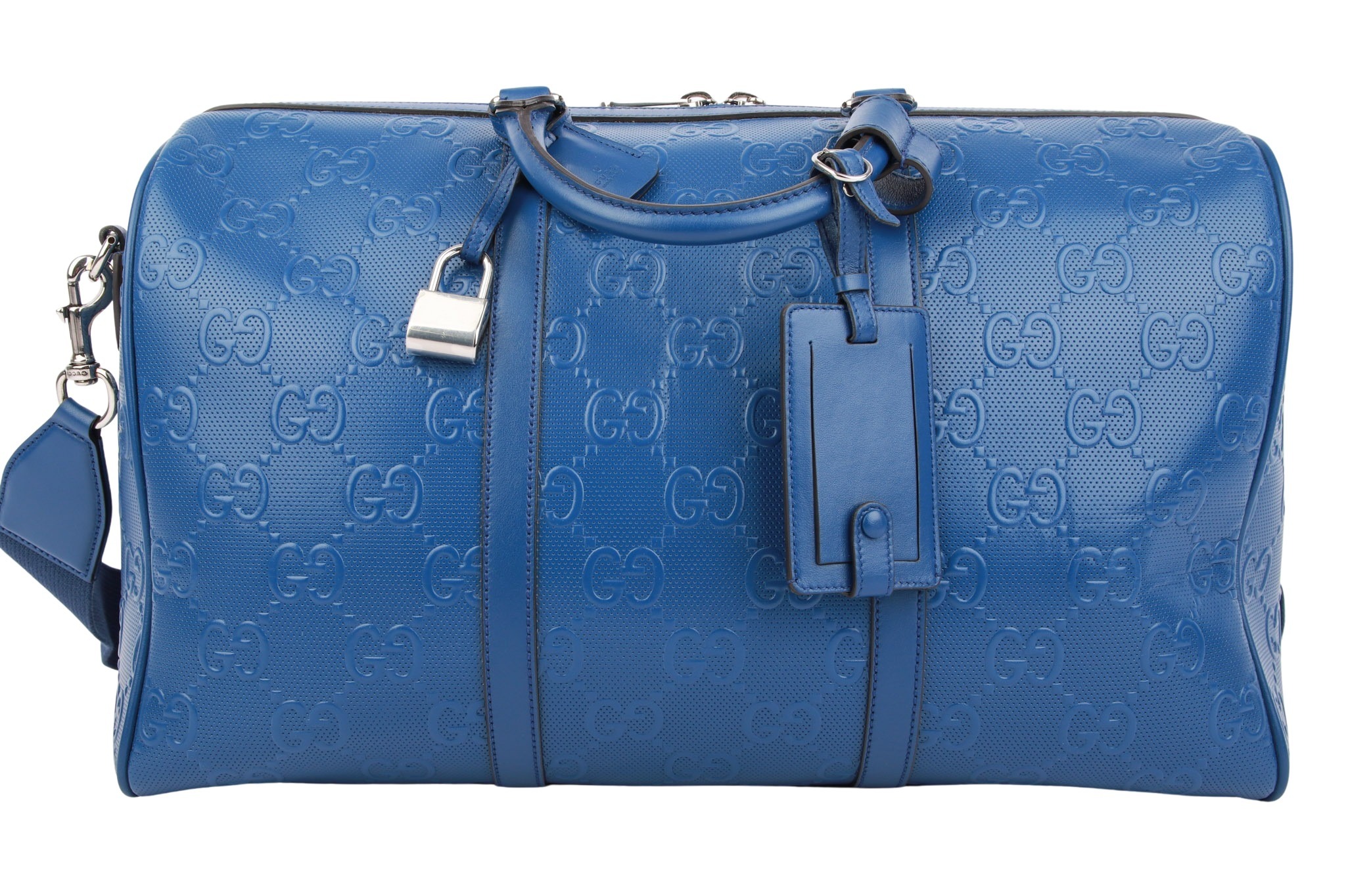 Gucci Reisetasche Blau Leder