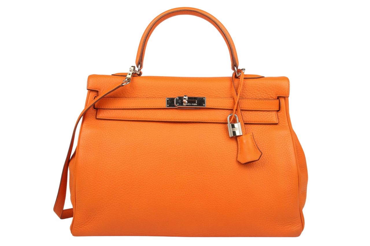 Hermès Kelly 35 Orange Taurillon Clémence Leder